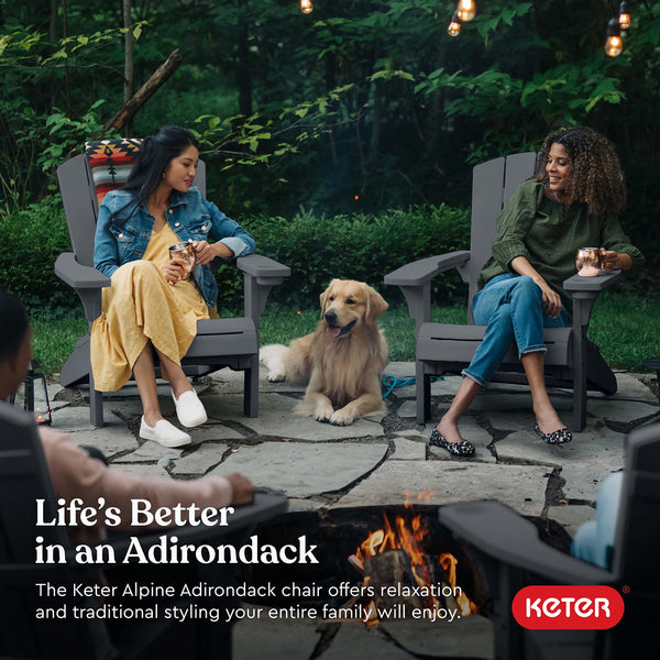 Adirondack Resin Patio Chair with Cup Holder