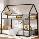 Twin XL Metal Bunk Bed with Ladder & Guardrail