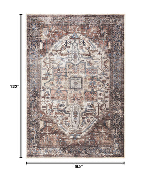 Vintage Medallion Terracotta Area Rug