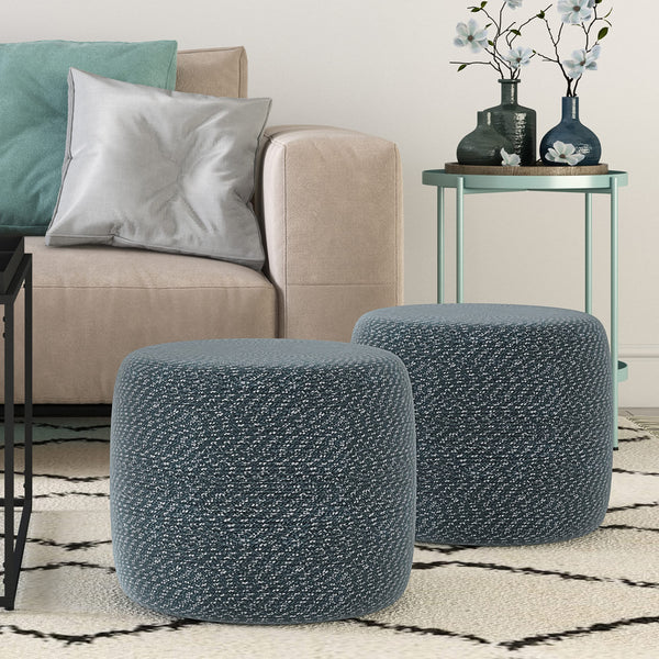 Braided Cotton Round Pouf