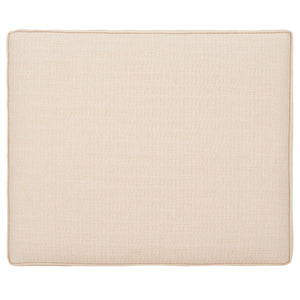 Woven Seagrass Ottoman with Mahogany Wood Frame