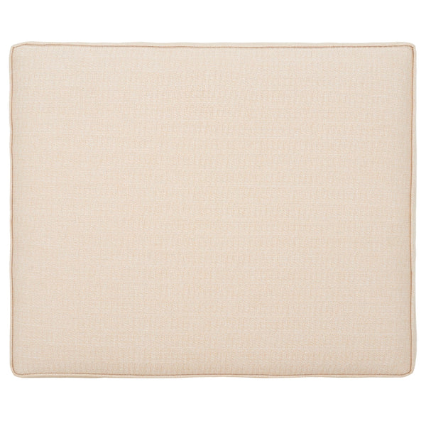 Woven Seagrass Ottoman with Mahogany Wood Frame