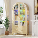 71" Arched Display Cabinet with LED Lighting & Glass Doors
