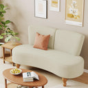 49" Curved Loveseat Sofa with Wooden Legs