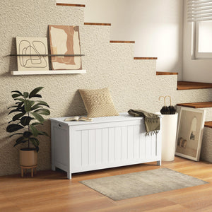 Storage Bench with Safety Hinges & Cut-Out Handles