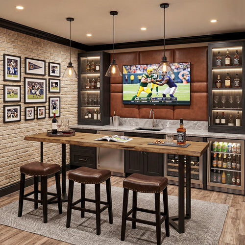 63" Rectangular Live Edge Bar Table