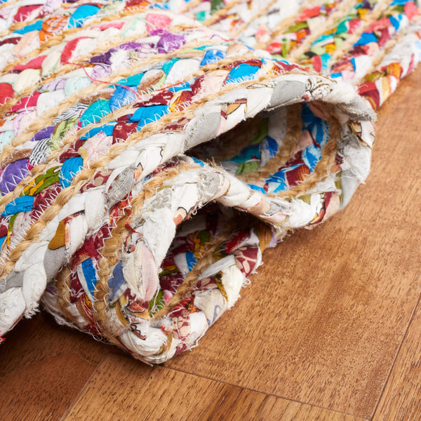 Oval Braided Jute & Cotton Area Rug – 4' x 6'