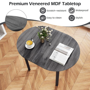 Oval Dining Table for 2-4, Rubber Wood Legs