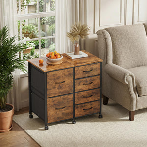 6 Drawer Mobile Lateral File Cabinet with Rolling Printer Stand
