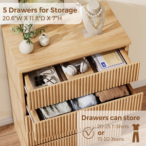 Fluted 5-Drawer Dresser