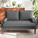 2-Seat Loveseat Sofa with Solid Wood Legs