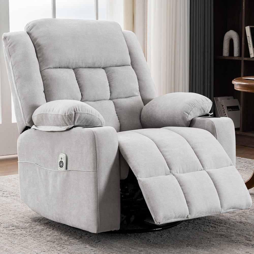 Power Swivel Rocker Recliner Chair with Massage & Heat