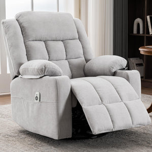 Power Swivel Rocker Recliner Chair with Massage & Heat