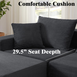 Modular Sectional Sofa with Ottoman – Convertible Cloud Couch