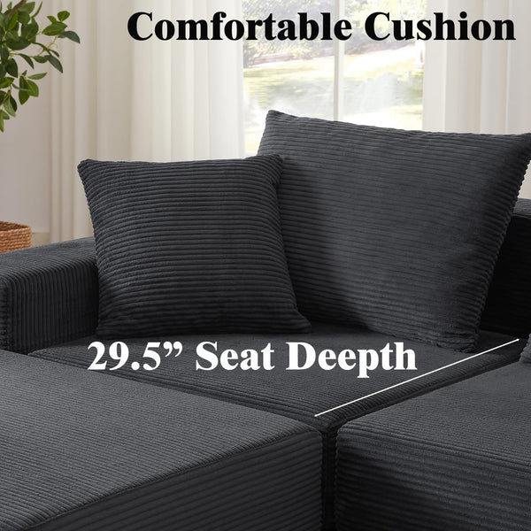 Modular Sectional Sofa with Ottoman – Convertible Cloud Couch