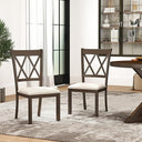 Cross-Back Fabric Upholstered Dining Chair Set of 2