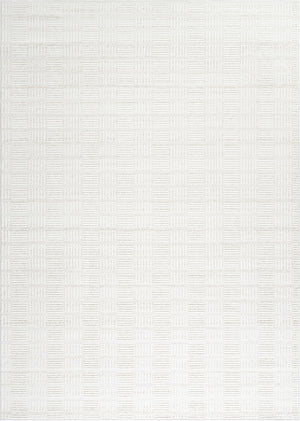 Cream Checkered Minimalist Area Rug