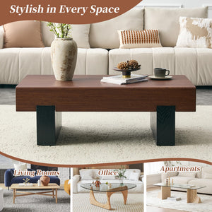 Walnut Wood Coffee Table with Storage
