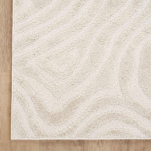 Cream Sculpted Swirl Area Rug