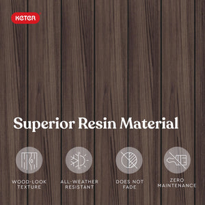 Self-Watering Resin Planter with Wood Look Finish