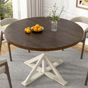 Round Farmhouse Dining Table, 47-Inch