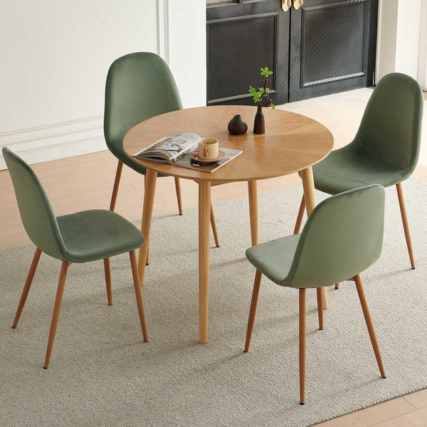 Velvet Dining Chairs Set of 4 with Metal Legs