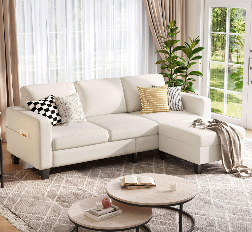 L-Shaped Sectional Sofa with Storage Ottoman