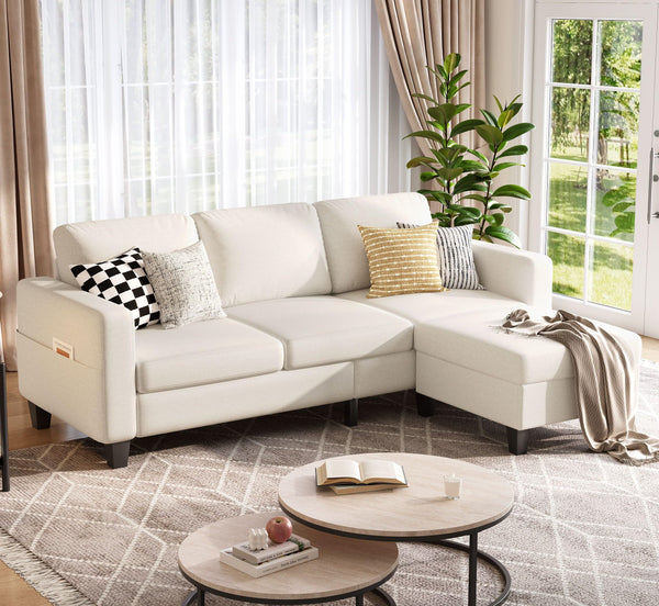 L-Shaped Sectional Sofa with Storage Ottoman