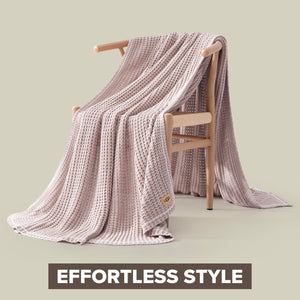 Cotton Waffle Knit Throw Blanket 50x70 Inch