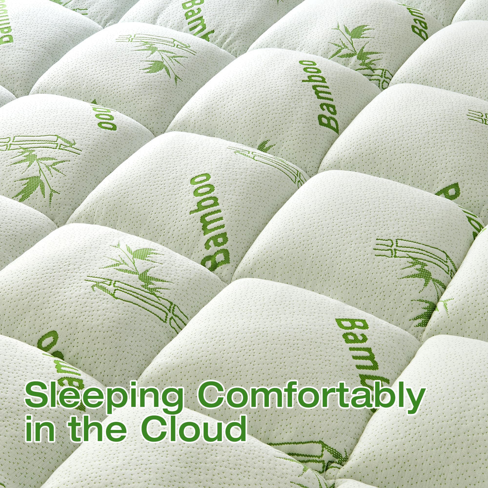 Bamboo Viscose Pillow Top Mattress Topper with Deep Pocket