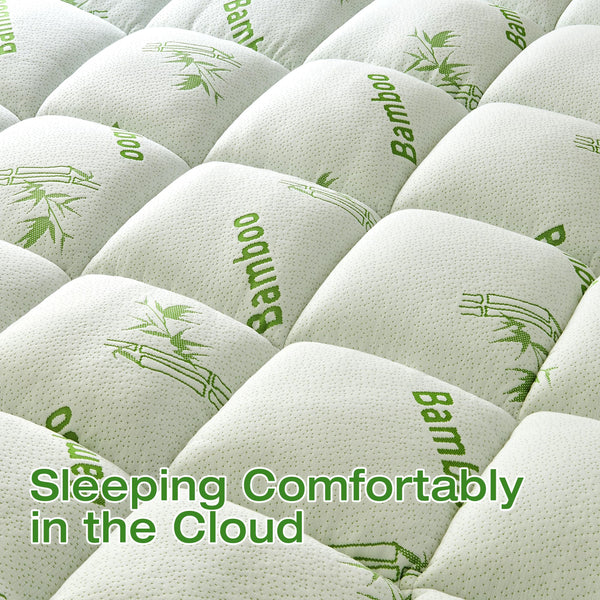 Bamboo Viscose Pillow Top Mattress Topper with Deep Pocket