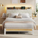 Platform Bed Frame with Storage Drawers & LED Lights