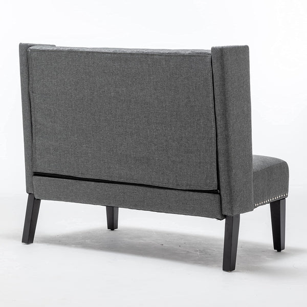 Small Tufted Loveseat Sofa with Nail Head Trim