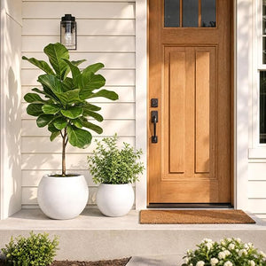 Round Planter Pots Set of 2 — Outdoor & Indoor, MGO, Drainage Hole, 13" & 10"