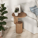 Round Geometric End Table