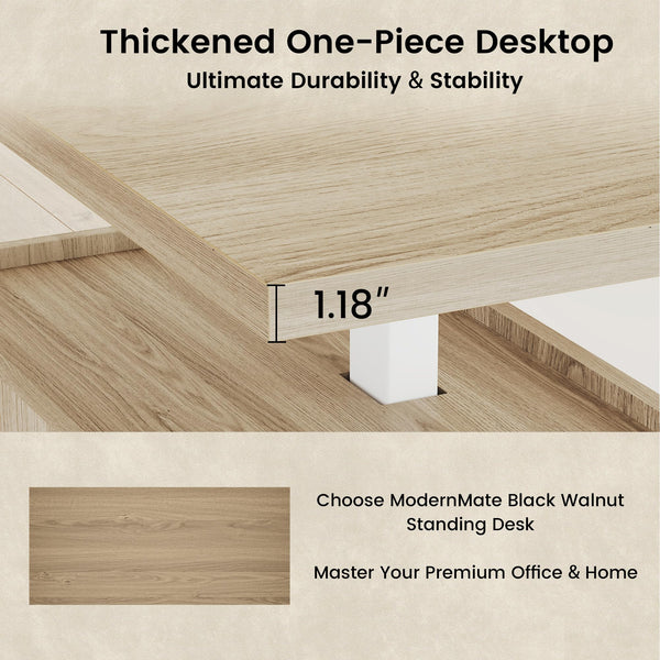 Electric Standing Desk with Drawers & Storage, 70.87"