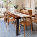 Solid Acacia Wood Dining Table for 6 with Metal Legs – 69 inch
