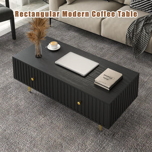 Modern Coffee Table with Storage & 2 Drawers