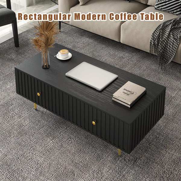 Modern Coffee Table with Storage & 2 Drawers
