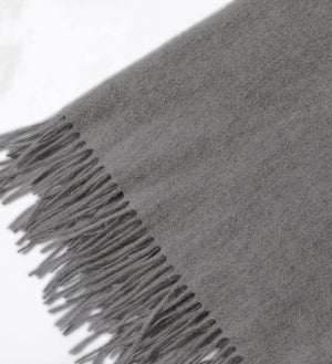 100% Pure Cashmere Throw Blanket with Decorative Fringe