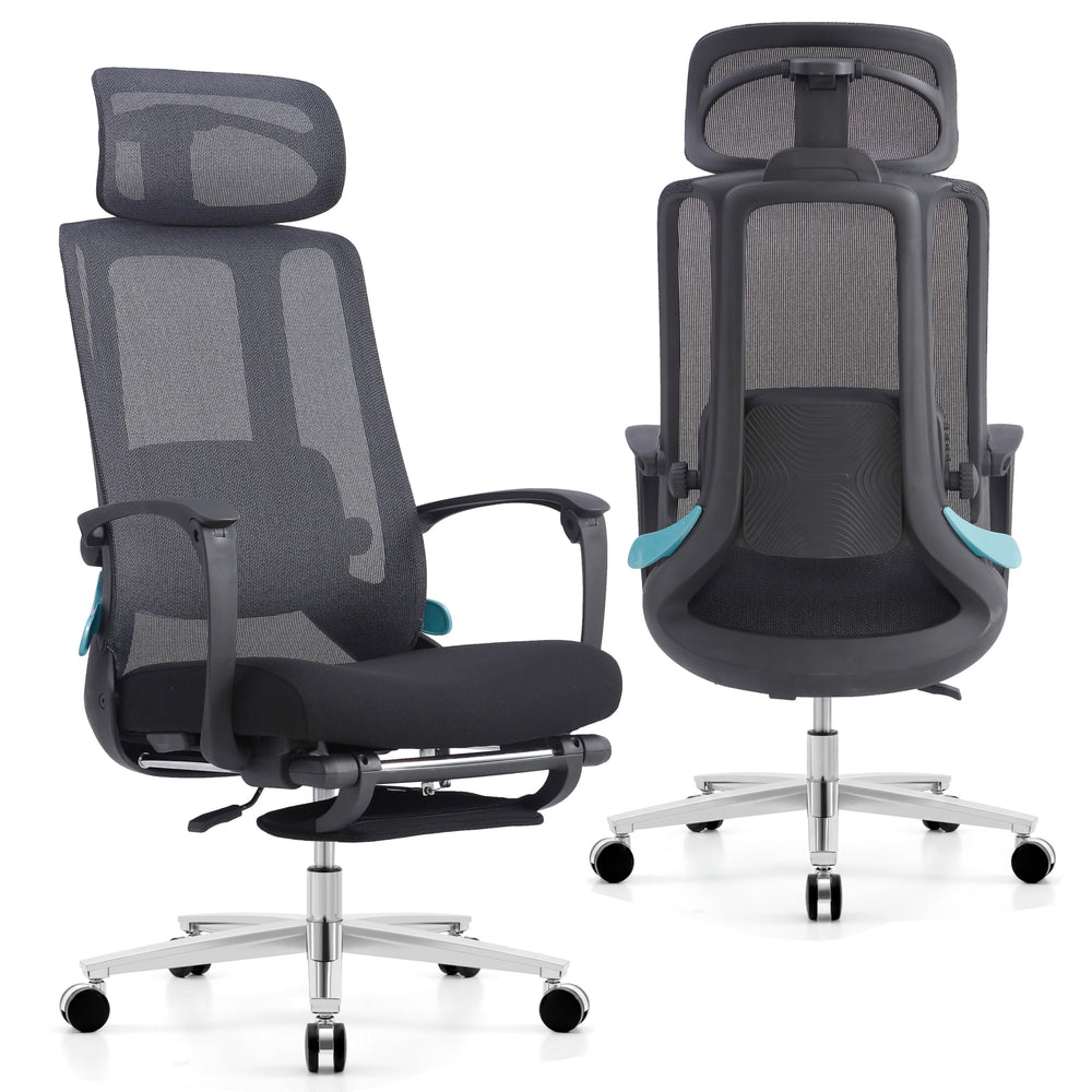Ergonomic Office Chair with Footrest & Lumbar Massager