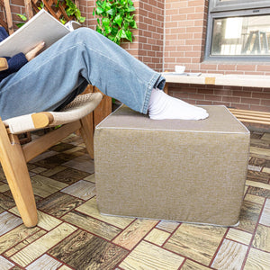 Outdoor Square Foam Ottoman Pouf Footrest 20x20x14