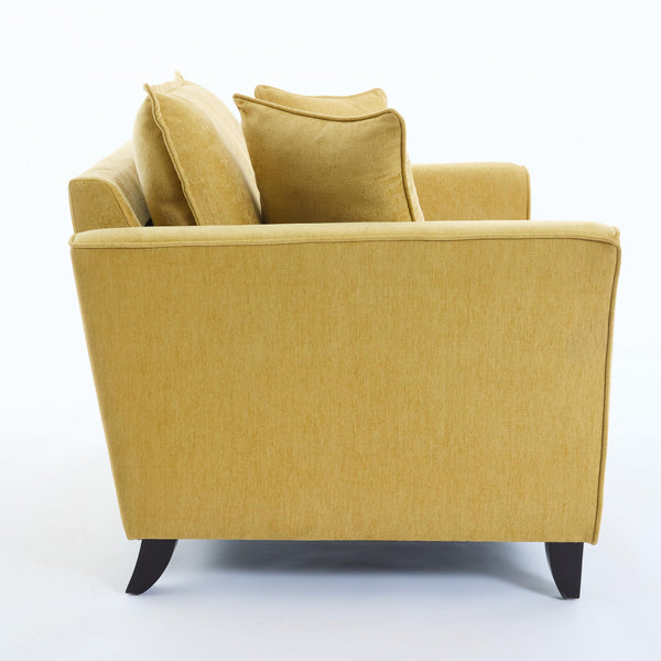 Chenille Accent Chair with Pillows – Oversized Armchair