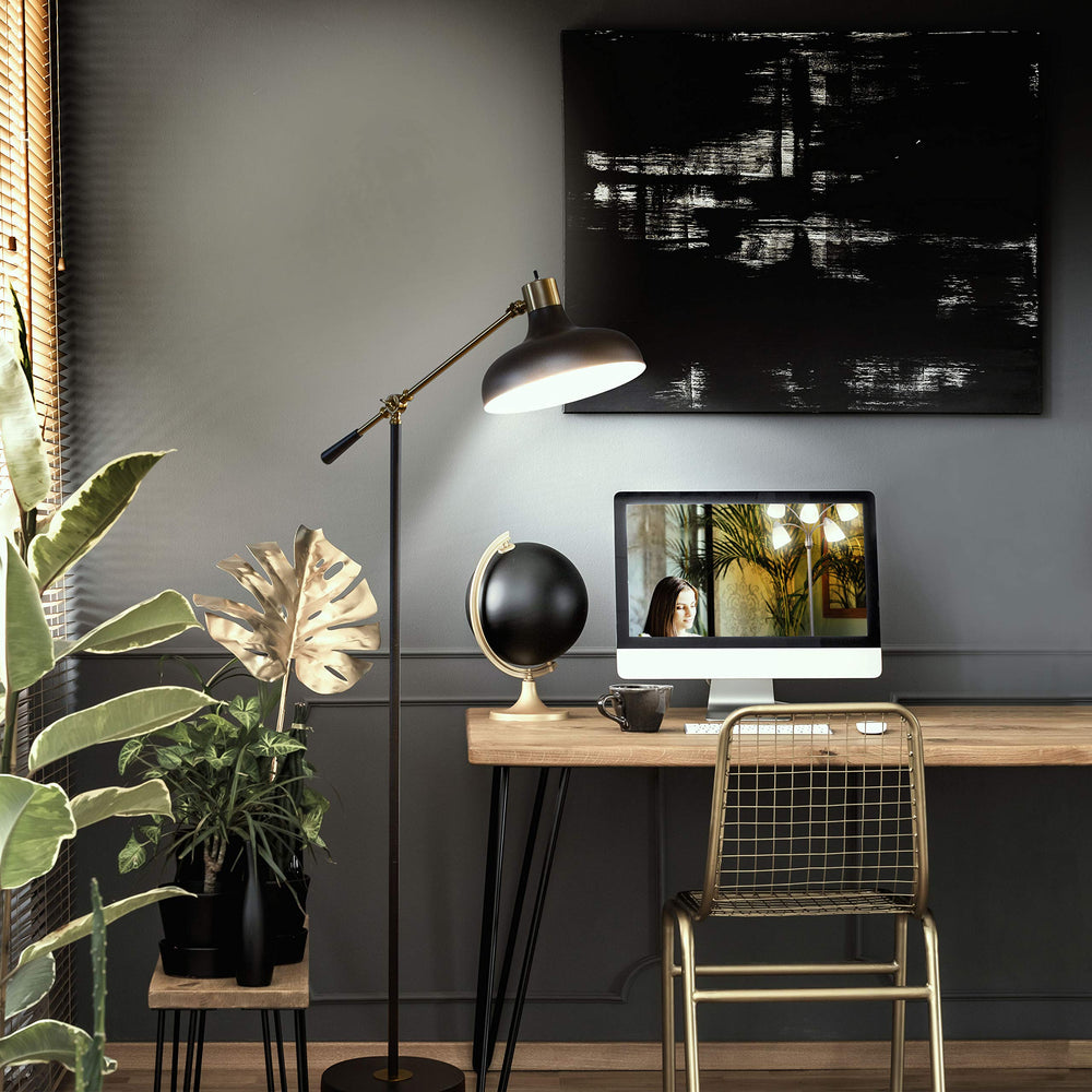 Adjustable LED Floor Lamp – Industrial Standing Reading Light for Living Room & Bedroom