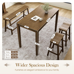 Counter Height Dining Table Set for 4 with Bench