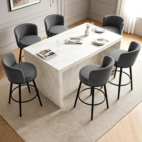Swivel Bar Stools with Back & Footrest