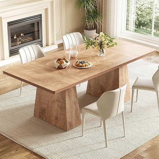 63" Rectangular Dining Table for 4–6 People with Heavy Duty Legs