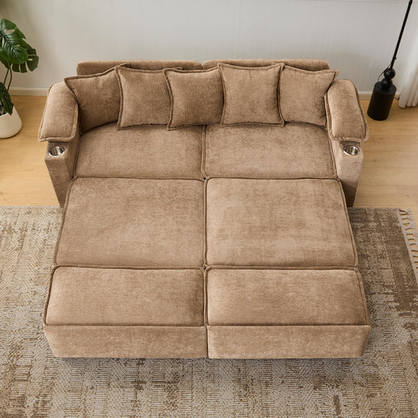 King Size Pull Out Sofa Bed – 3-in-1 Convertible Sleeper Sofa with Storage & USB Ports