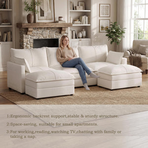 L-Shaped Modular Sectional Sofa with Reversible Chaise