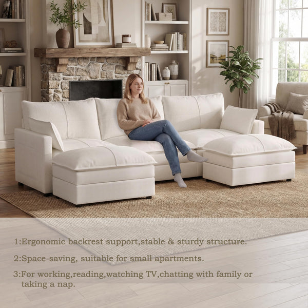 L-Shaped Modular Sectional Sofa with Reversible Chaise
